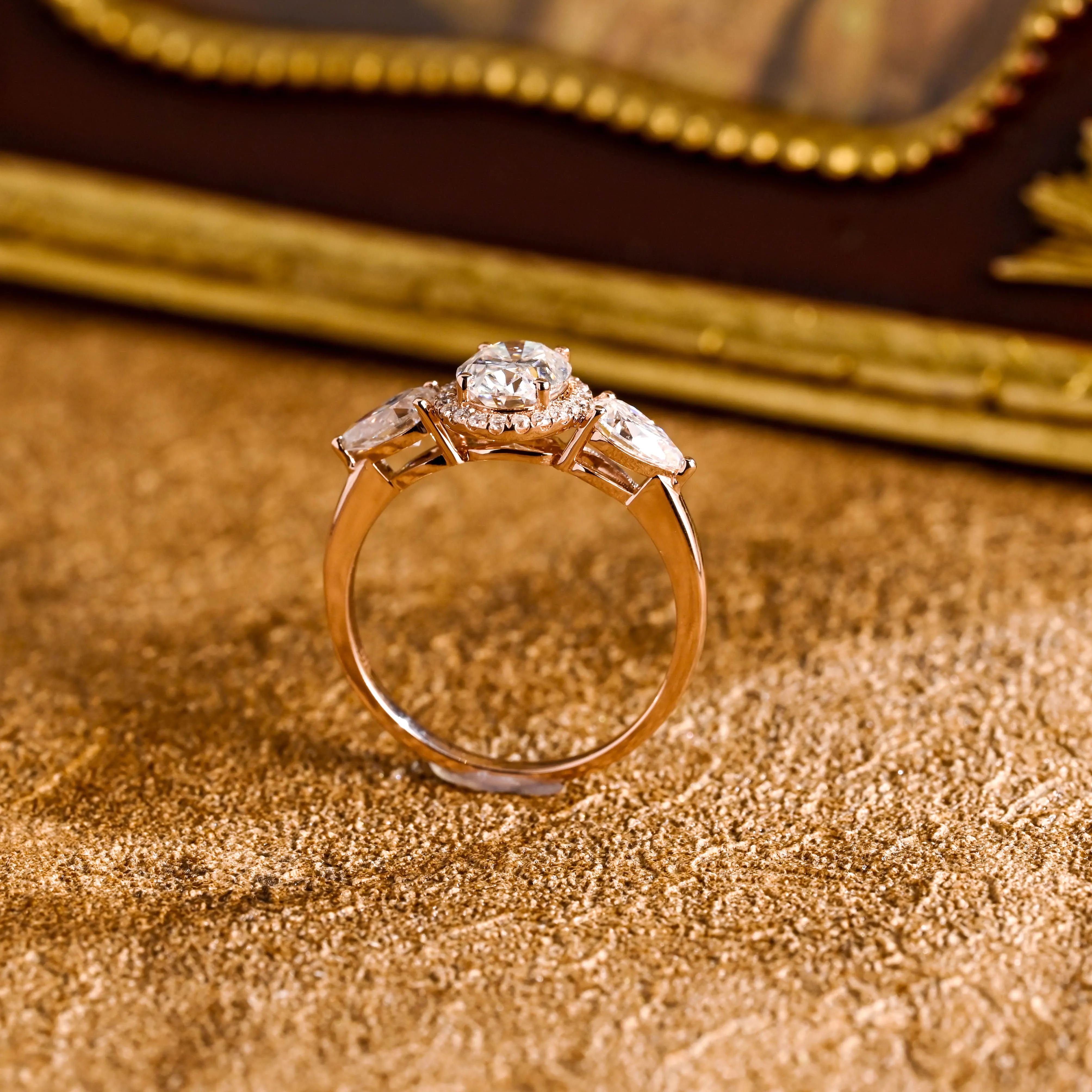 Solid Gold D/VS1 3mm Wide Band Oval Cut Lab Grown Diamond Engagement Ring sold by Causyou product image thumbnail 4