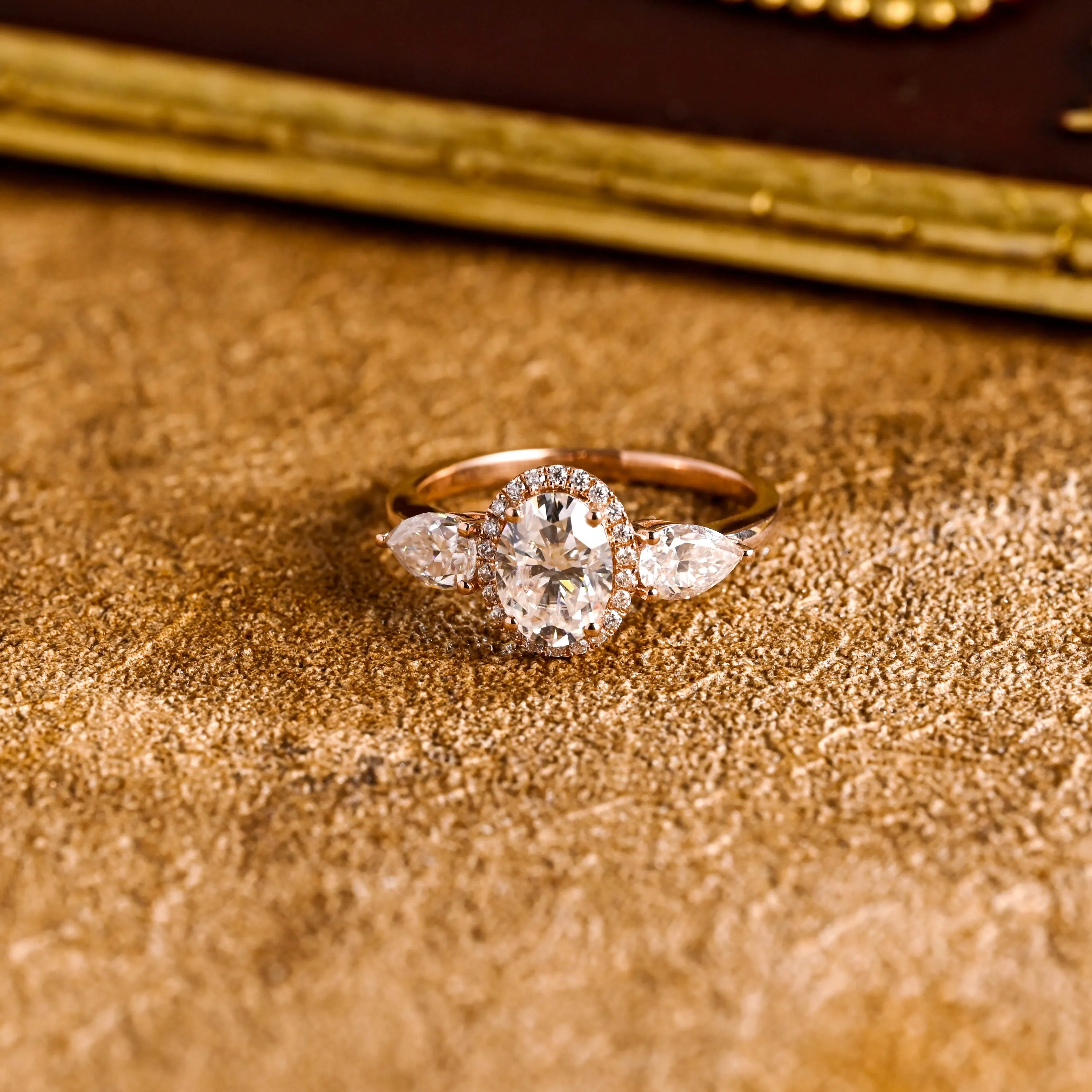 Solid Gold D/VS1 3mm Wide Band Oval Cut Lab Grown Diamond Engagement Ring sold by Causyou