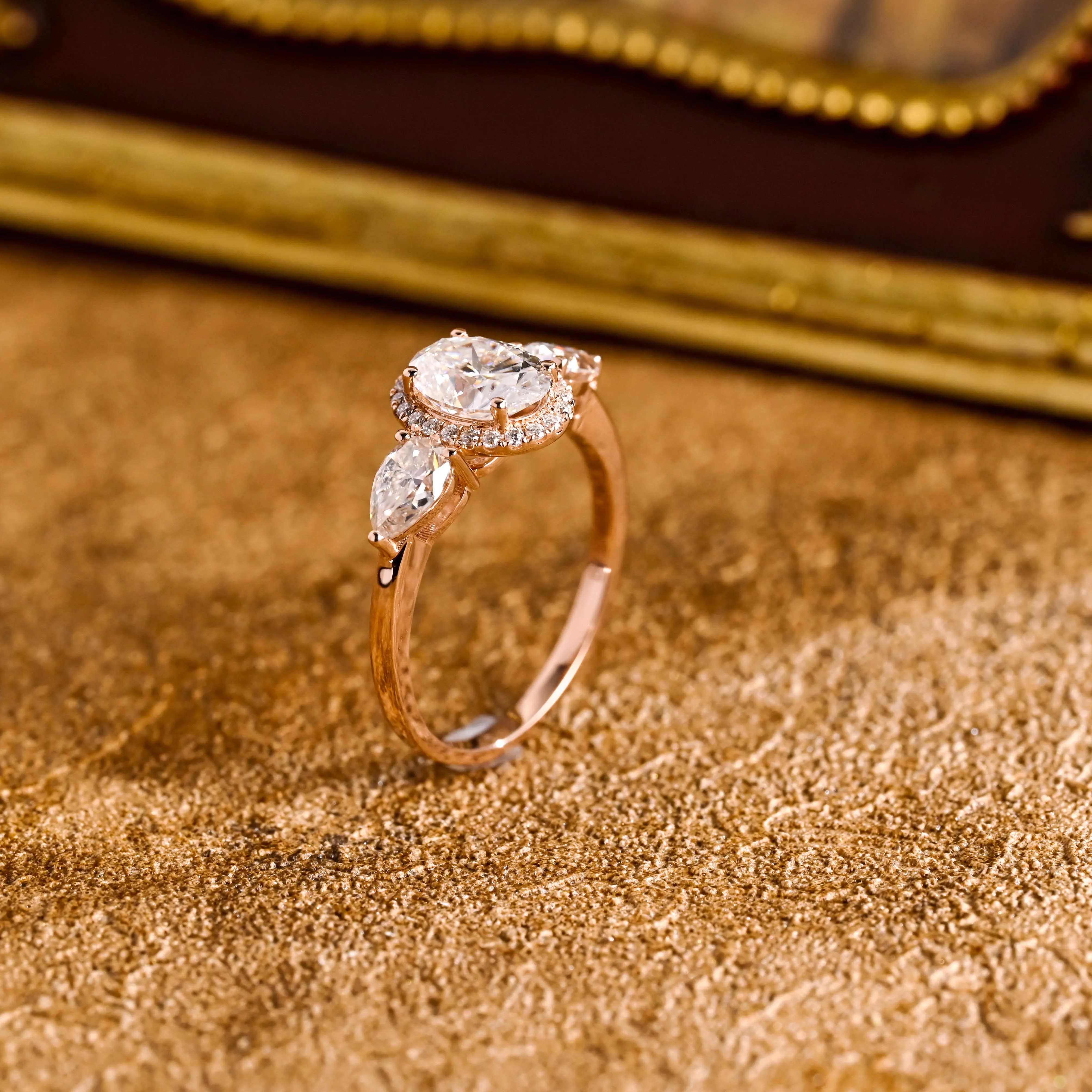 Solid Gold D/VS1 3mm Wide Band Oval Cut Lab Grown Diamond Engagement Ring sold by Causyou product image thumbnail 5