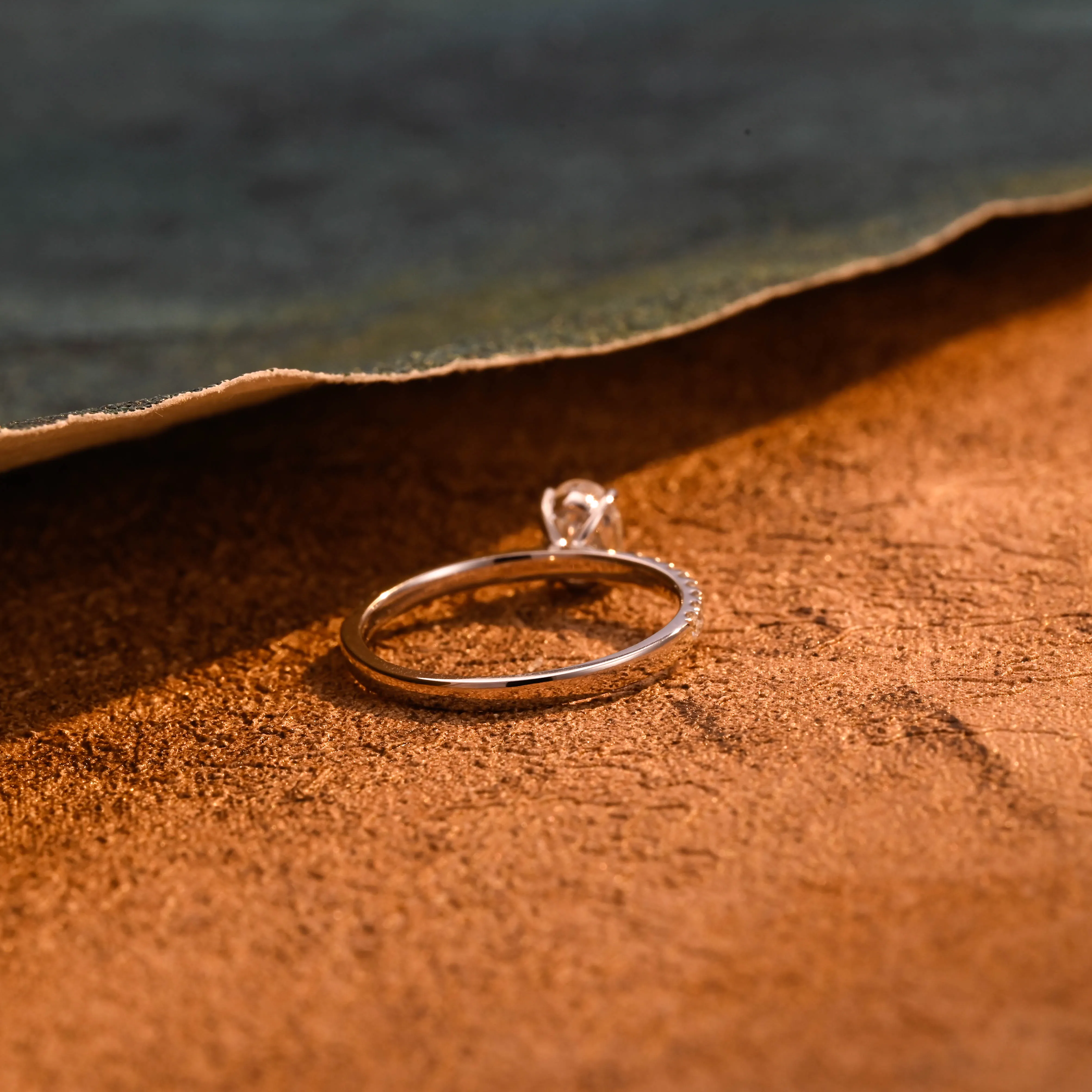 CausYou Solid Gold D/VS1 Half Pave Oval Cut Lab Grown Diamond Engagement Ring, Classic Wedding Bridal Ring sold by Causyou product image thumbnail 5