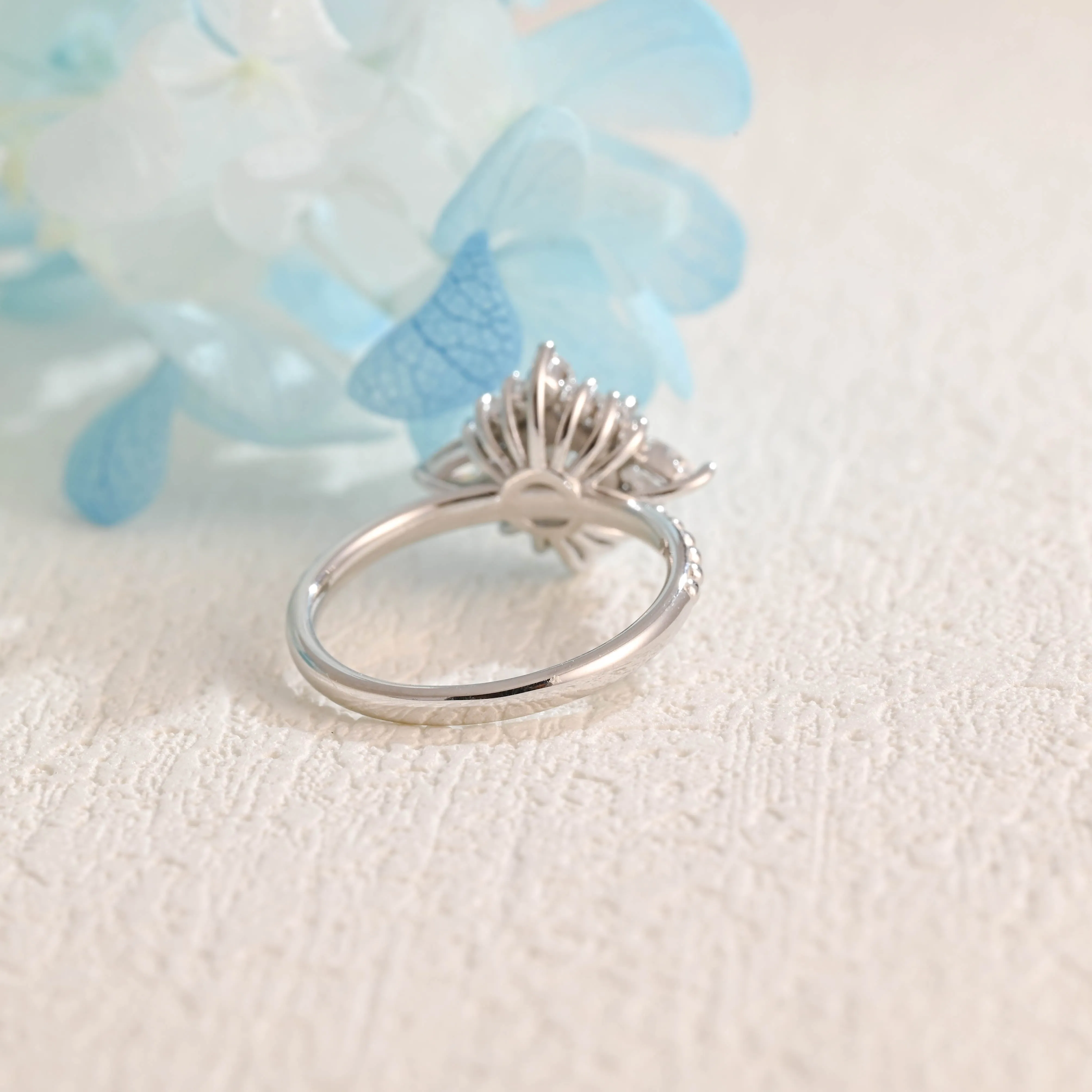 Solid Gold Round Cut Moissanite Engagement Ring, Promise Ring, Proposal Ring, Gift for Women Wife sold by Causyou product image thumbnail 4