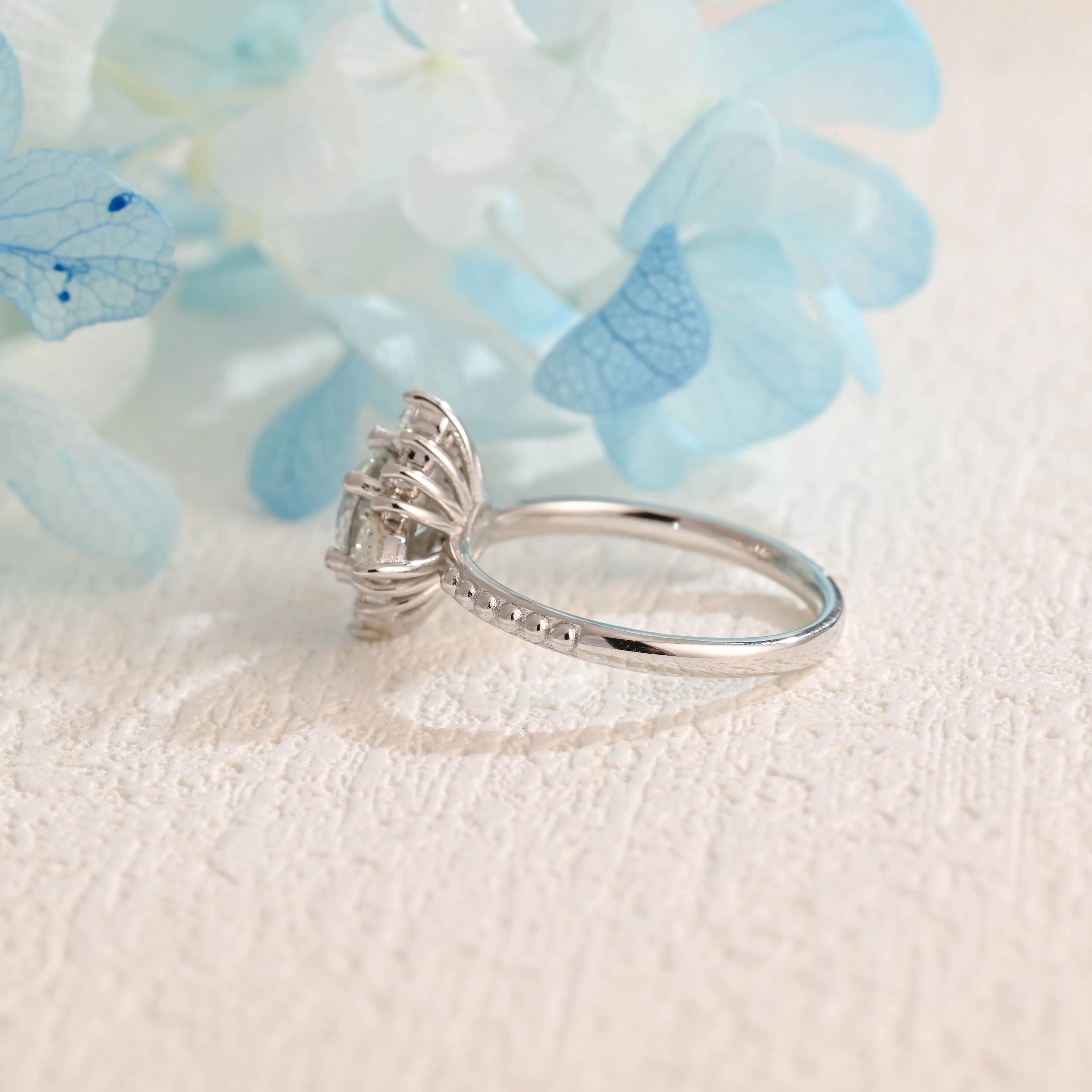 Solid Gold Round Cut Moissanite Engagement Ring, Promise Ring, Proposal Ring, Gift for Women Wife sold by Causyou product image thumbnail 3