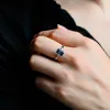 CausYou Solid Gold Lab Grown Emerald Cut Sapphire Engagement Ring, Solitaire Emerald Cut Ring, Promise Ring, Proposal Ring, Gift for Women Wife sold by Causyou