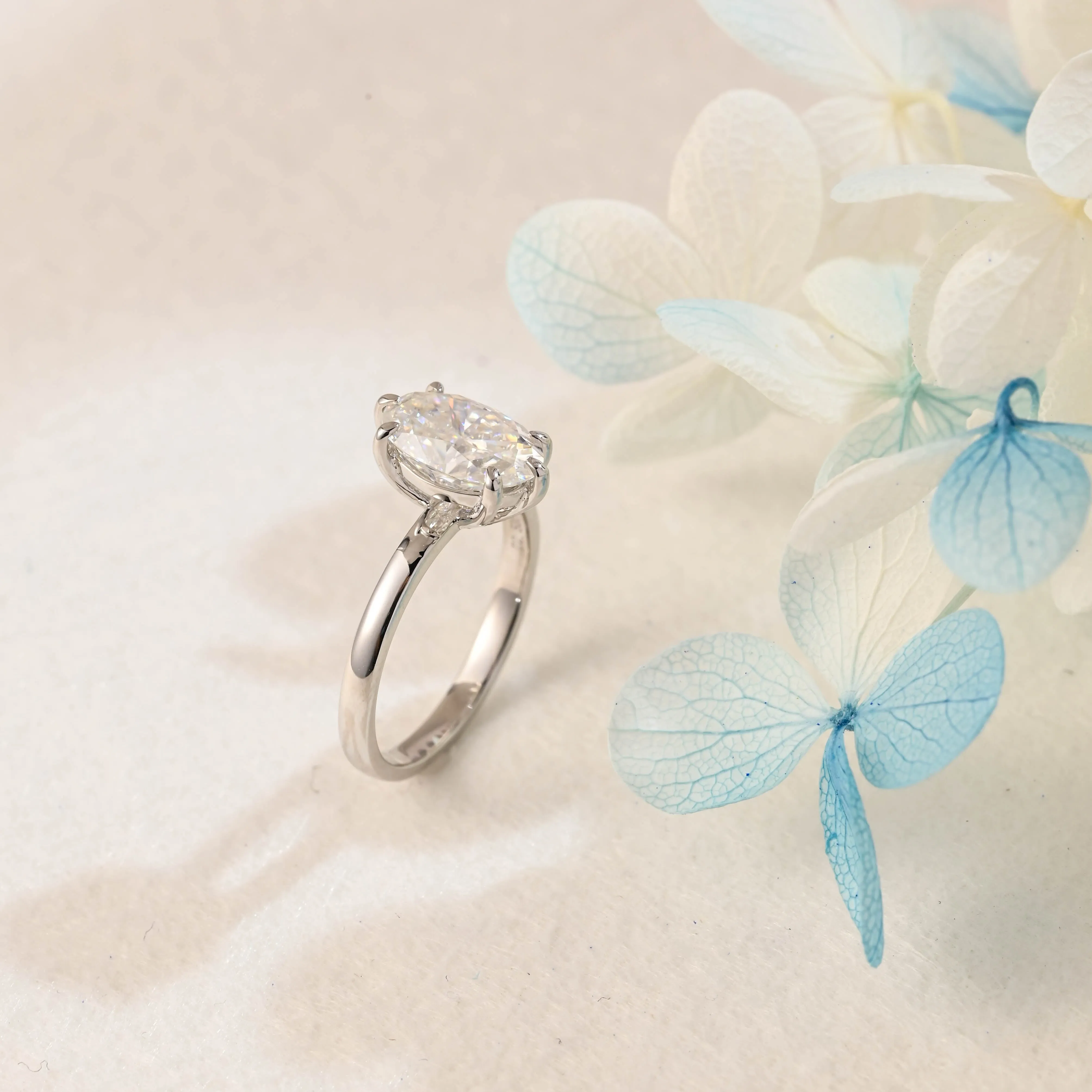CausYou Solid Gold 6 Prongs Oval Cut Moissanite Engagement Ring, Solitaire Promise Ring, Wedding Ring for Woman, Wife sold by Causyou product image thumbnail 5