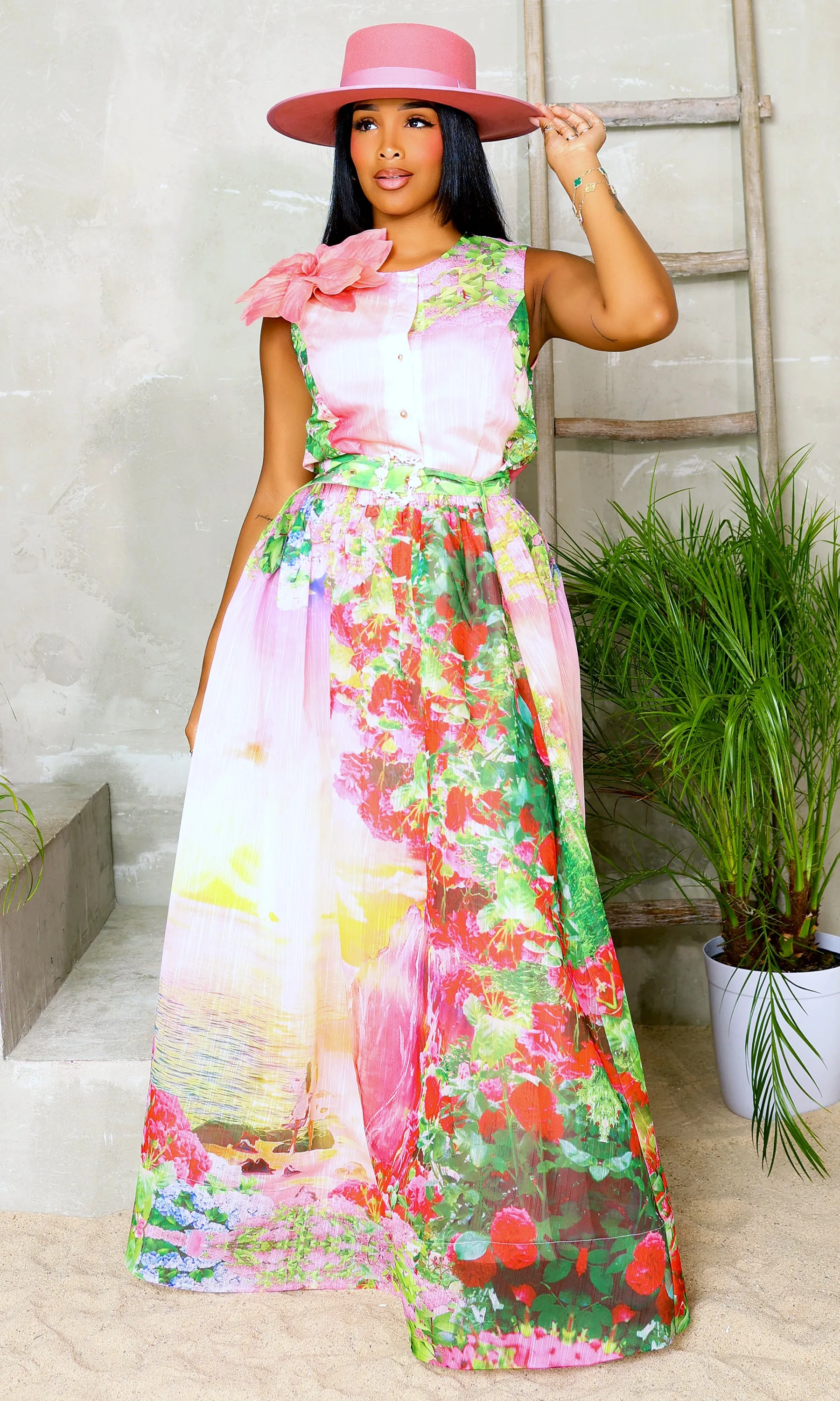 Step Up | Vibrant Floral Maxi Set - Multi Color sold by Cutely Covered product image thumbnail 2
