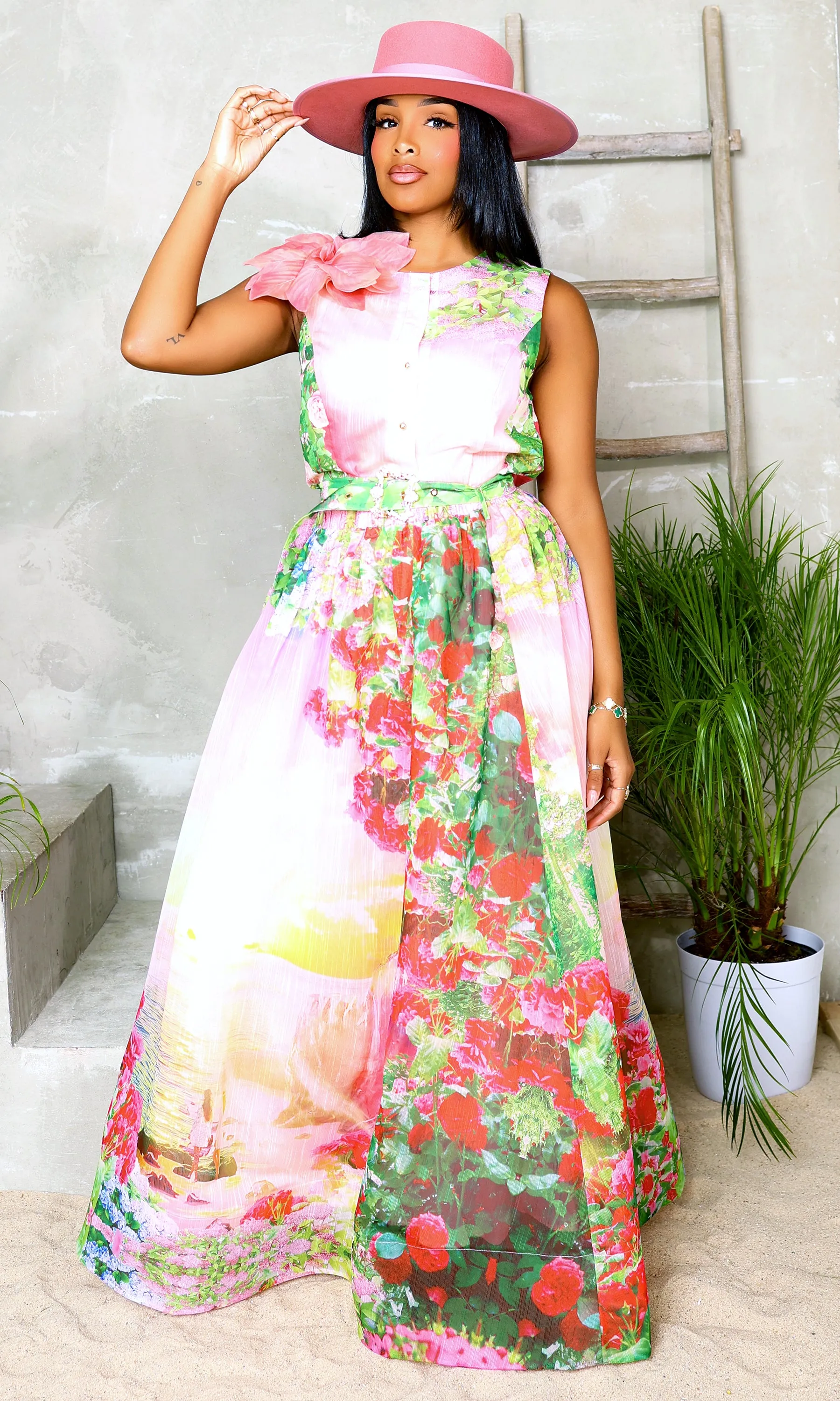 Step Up | Vibrant Floral Maxi Set - Multi Color sold by Cutely Covered product image thumbnail 5