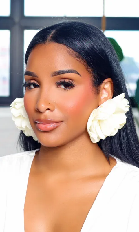 Blooming Petal Majesty Earrings - White made by Cutely Covered