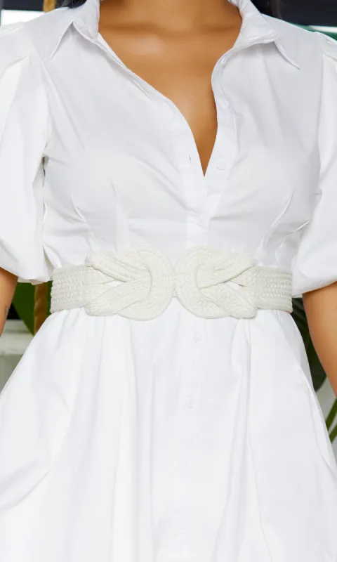 Knot Waistband Belt - White sold by Cutely Covered