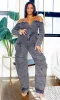 Caught Up | Off-Shoulder Cargo Jumpsuit - Denim Black sold by Cutely Covered