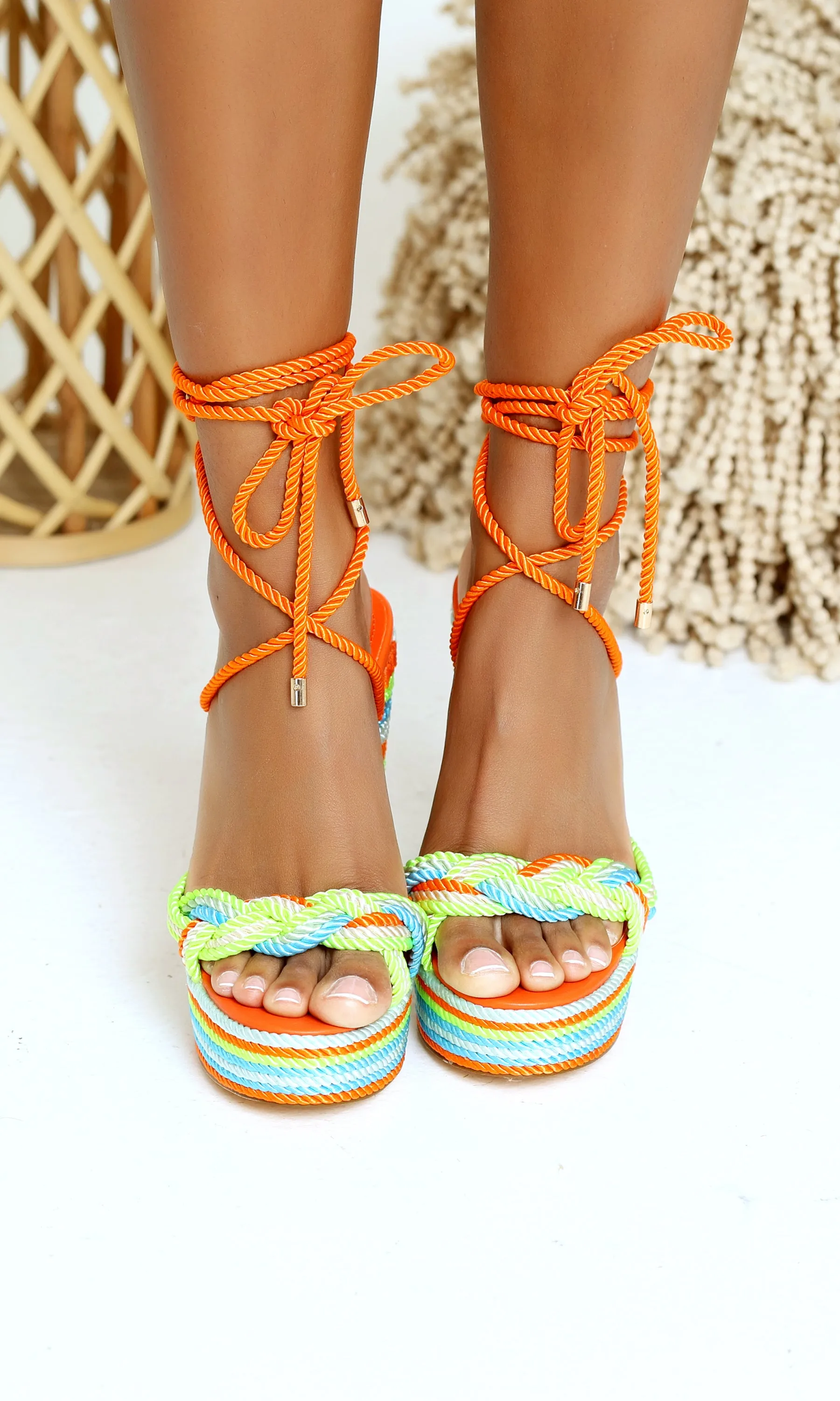 Eye-Catching | Tie-Up Heels - Multi Color sold by Cutely Covered product image thumbnail 4