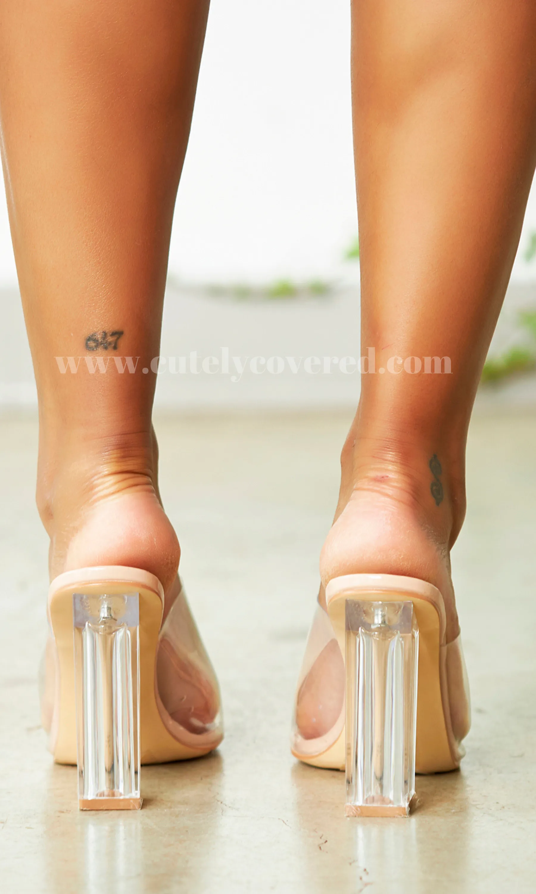 Cinderella | Clear Strap Block High Heel Mules sold by Cutely Covered product image thumbnail 2