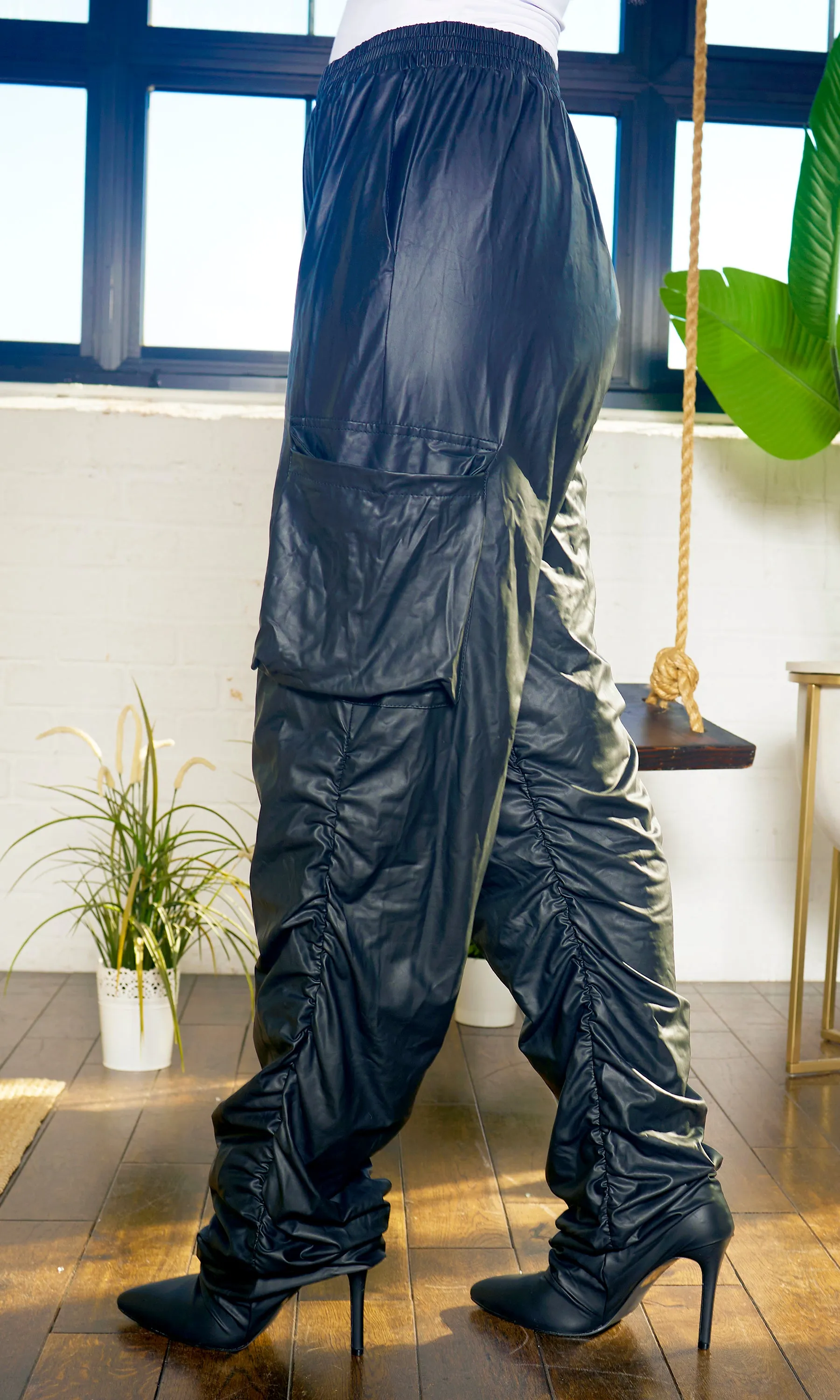 Metallic Scrunge Pants Boots | Black FINAL SALE sold by Cutely Covered product image thumbnail 2