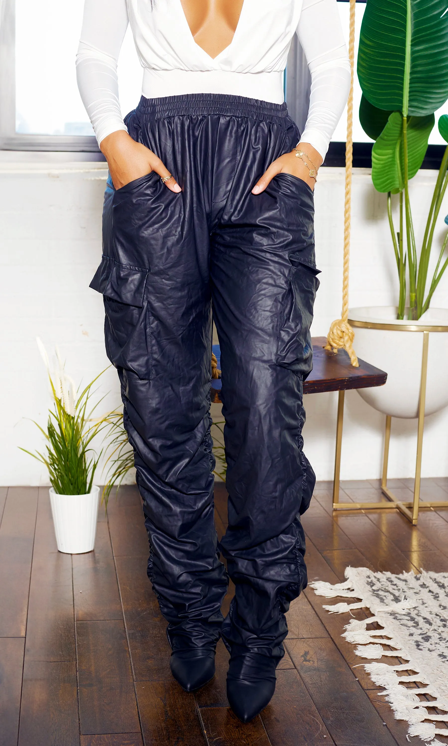Metallic Scrunge Pants Boots | Black FINAL SALE sold by Cutely Covered product image thumbnail 5