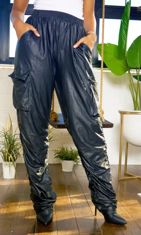 Metallic Scrunge Pants Boots | Black FINAL SALE sold by Cutely Covered