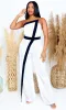 Serena's Seven | Strapless Jumpsuit - White sold by Cutely Covered