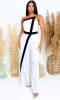 Serena's Seven | Strapless Jumpsuit - White sold by Cutely Covered