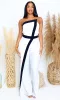 Serena's Seven | Strapless Jumpsuit - White sold by Cutely Covered
