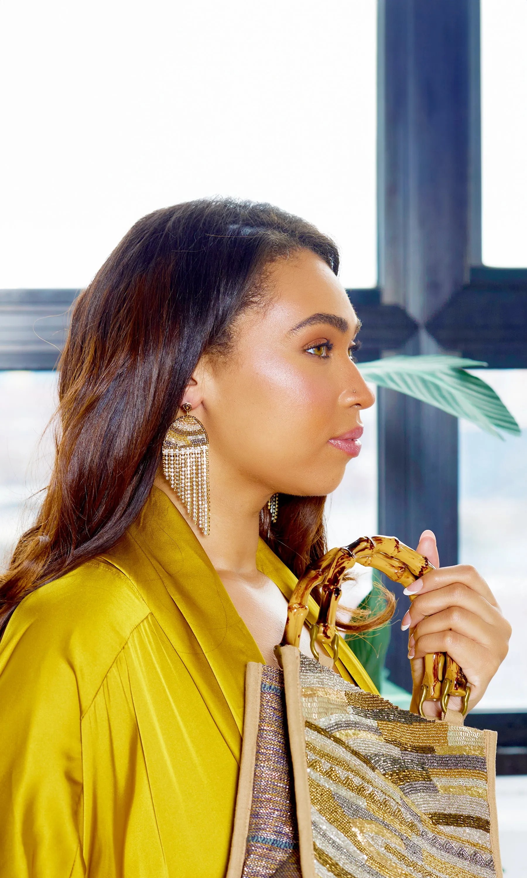 Golden Cascade Drop Earrings sold by Cutely Covered product image thumbnail 3