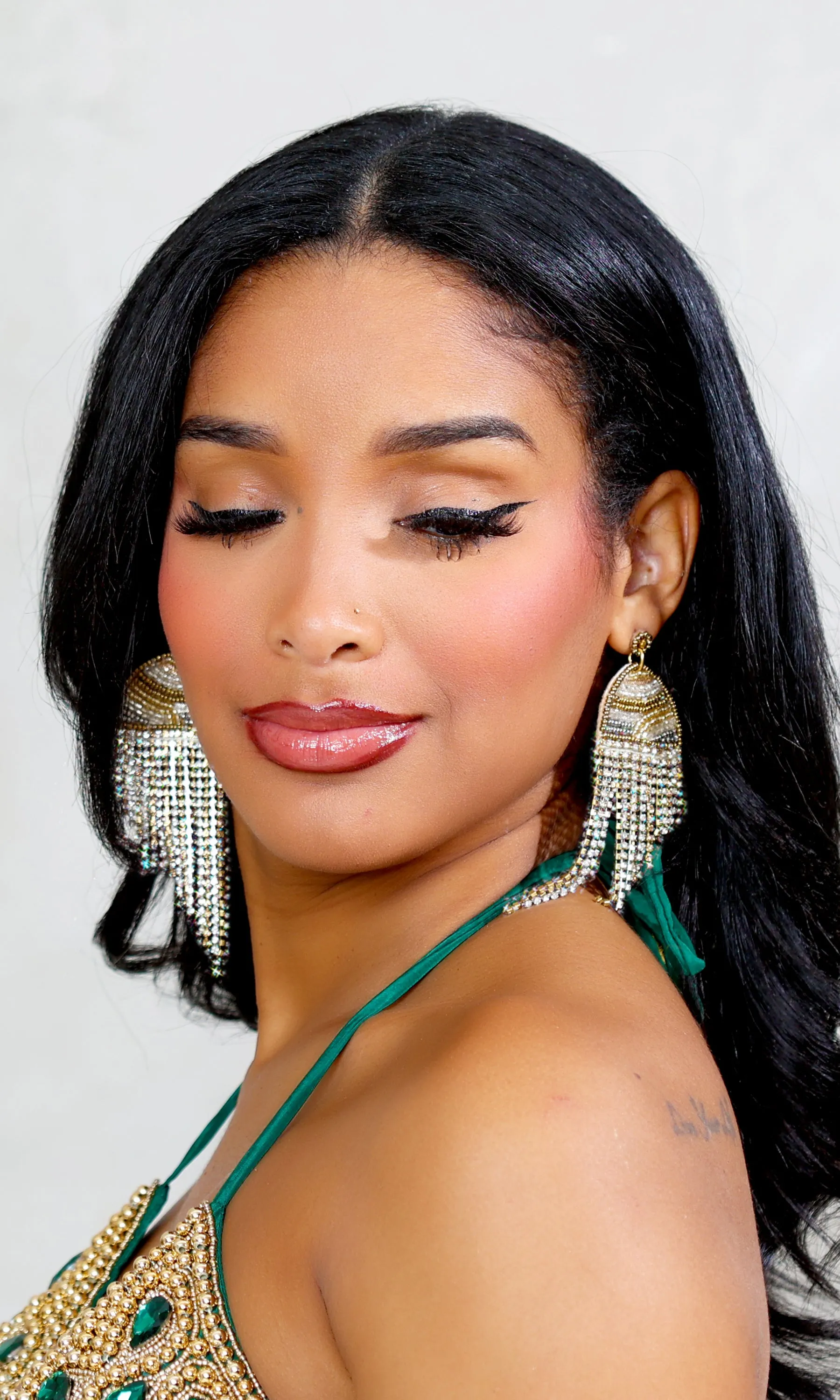 Golden Cascade Drop Earrings sold by Cutely Covered product image thumbnail 2