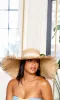 Lace-Banded Raw Edge | Women’s Adjustable Wide Brim Straw Hat Sun Protection - Khaki sold by Cutely Covered