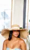 Lace-Banded Raw Edge | Women’s Adjustable Wide Brim Straw Hat Sun Protection - Khaki sold by Cutely Covered