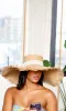 Lace-Banded Raw Edge | Women’s Adjustable Wide Brim Straw Hat Sun Protection - Khaki sold by Cutely Covered