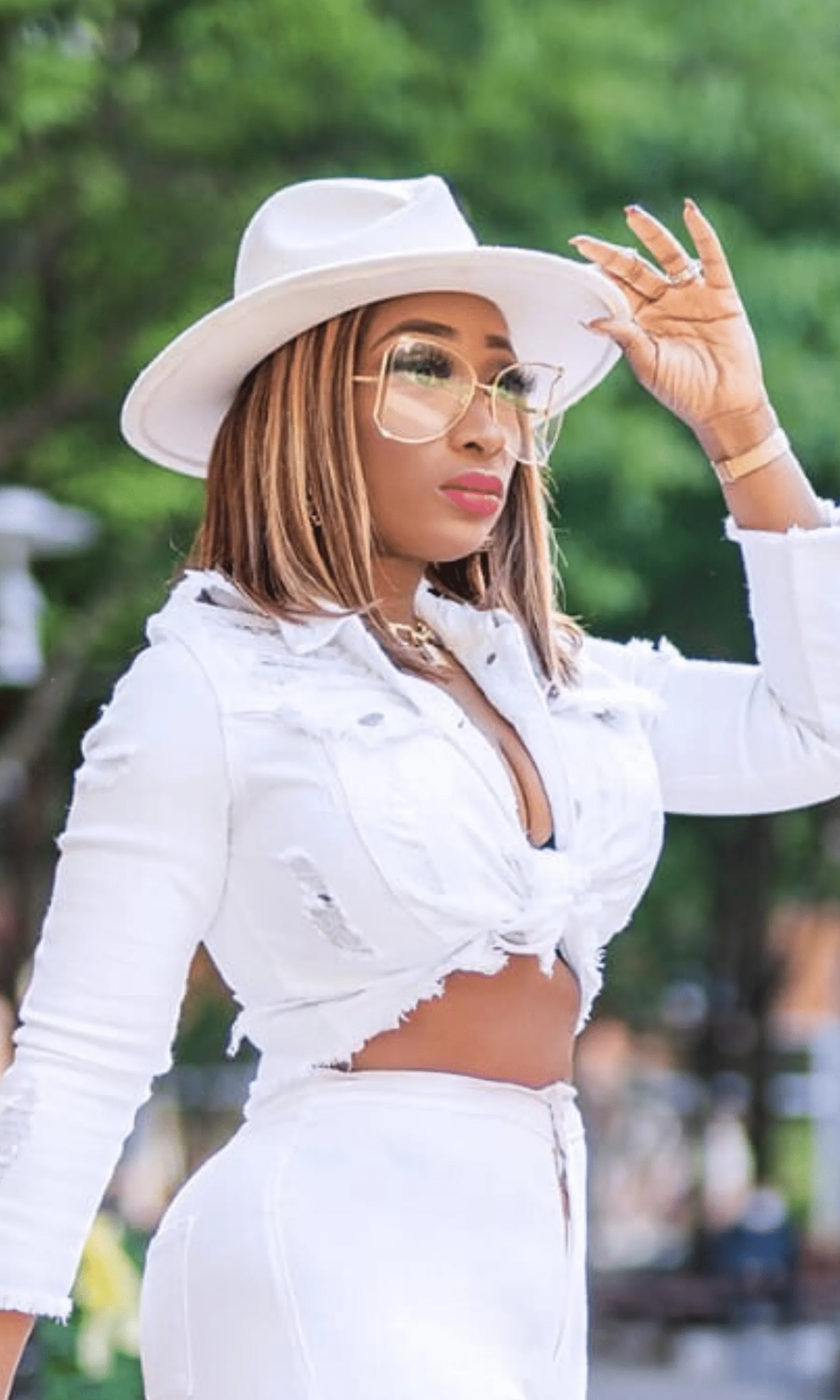 Still Trending | Wide Brim Panama Felt Fedora Hat with Band - Off White sold by Cutely Covered