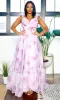 Divine Floral | Lace Back Maxi Dress - Lavender sold by Cutely Covered