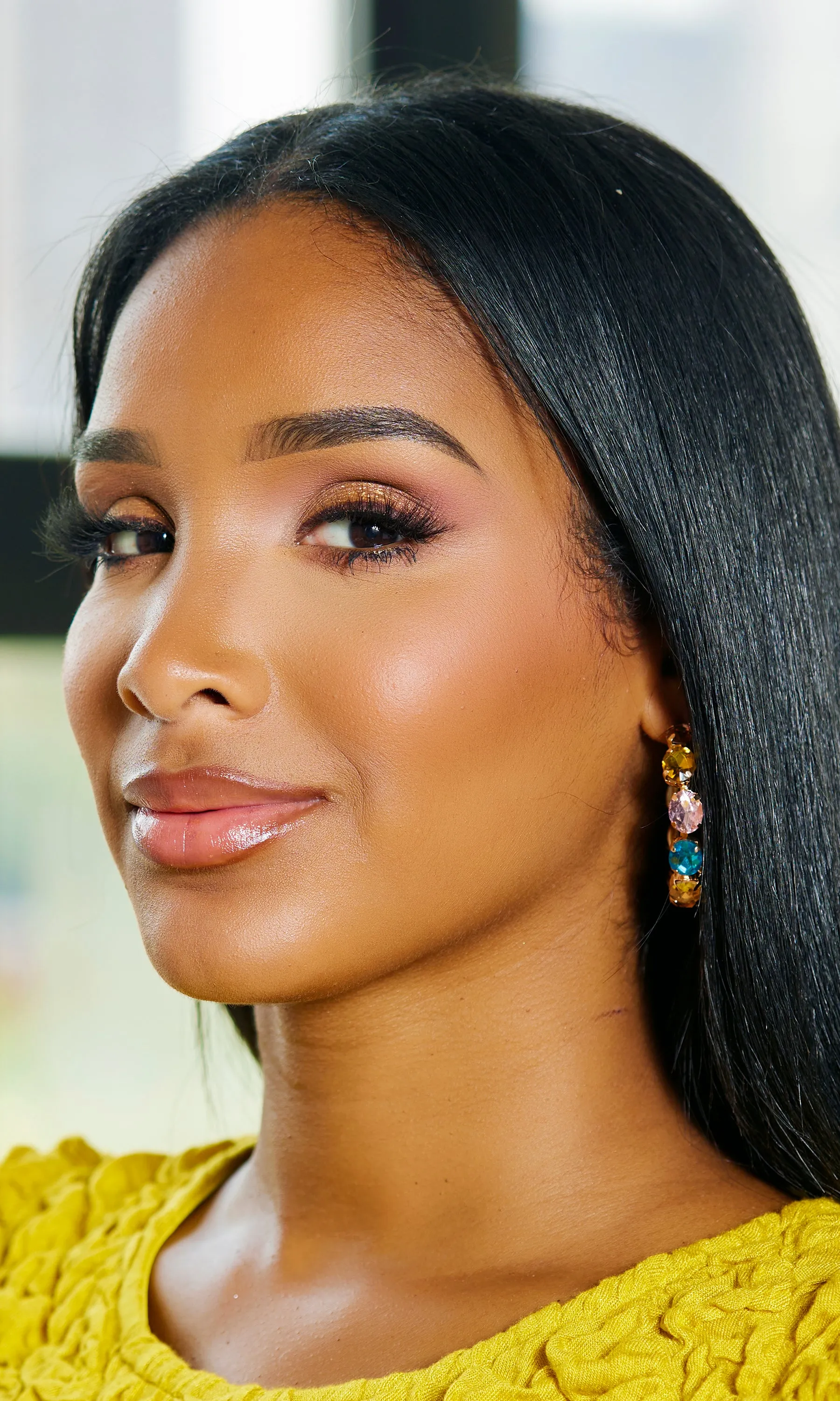 Multi Color Hoops Earrings sold by Cutely Covered product image thumbnail 2