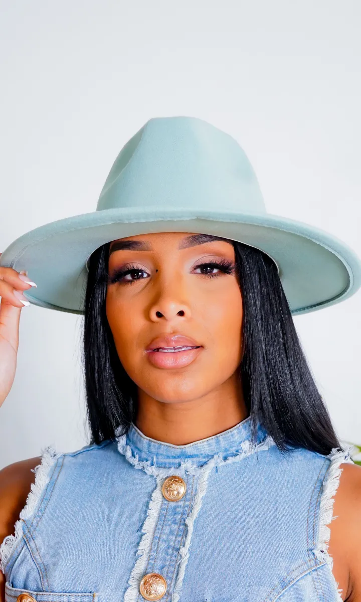 Still Trending | Wide Brim Panama Felt Fedora Hat with Band for Women Men sold by Cutely Covered product image thumbnail 3