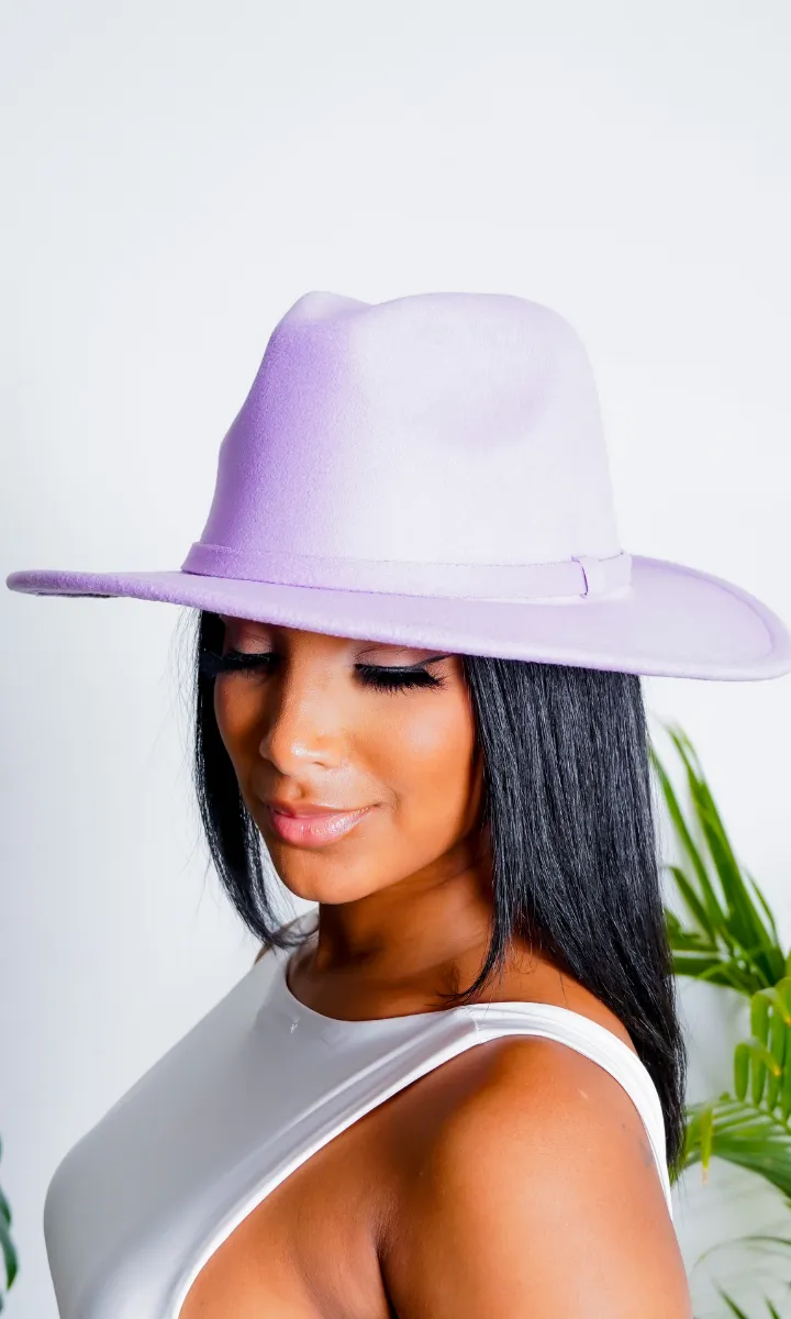 Still Trending | Wide Brim Panama Felt Fedora Hat with Band for Women Men sold by Cutely Covered product image thumbnail 5