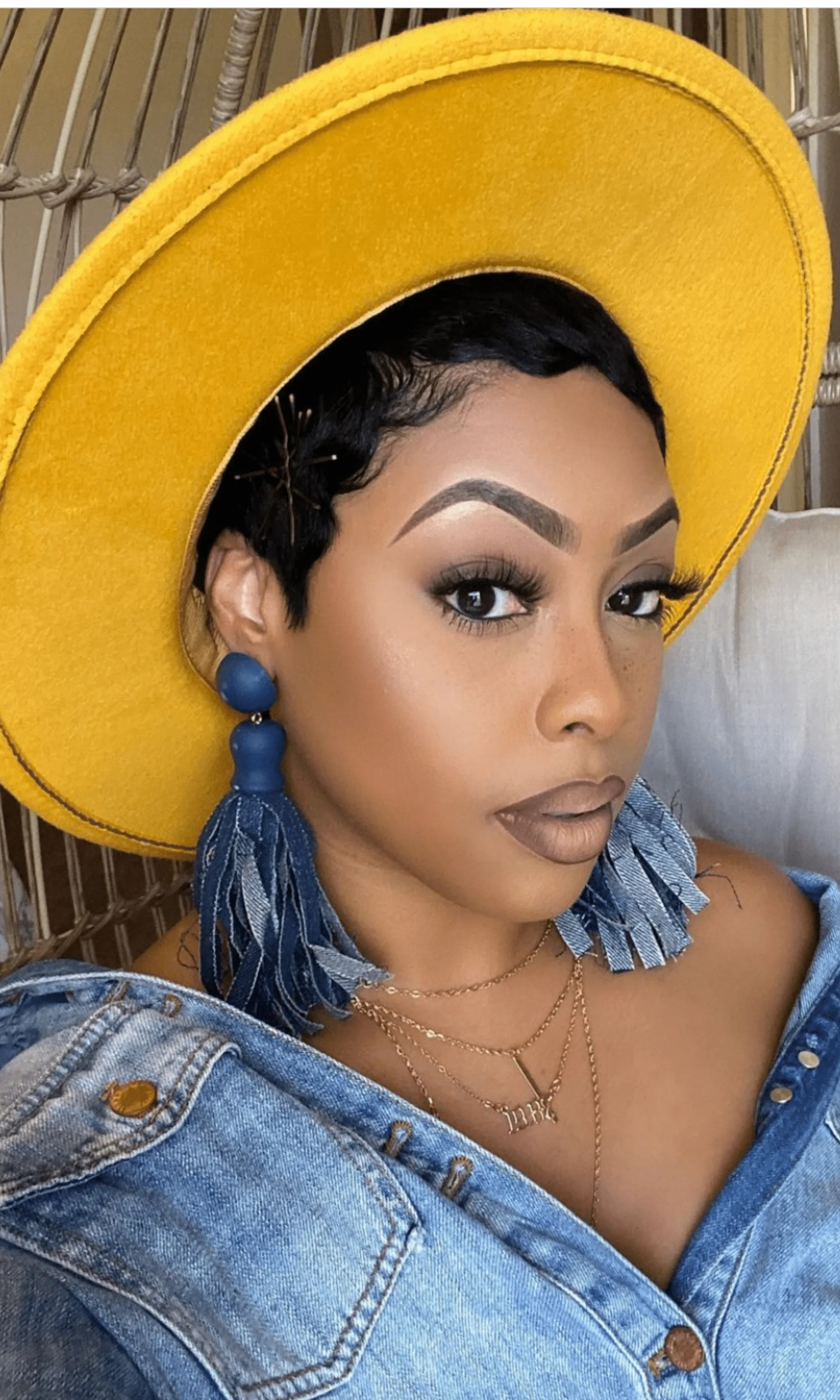 Still Trending | Wide Brim Panama Felt Fedora Hat with Band - Mustard sold by Cutely Covered product image thumbnail 2