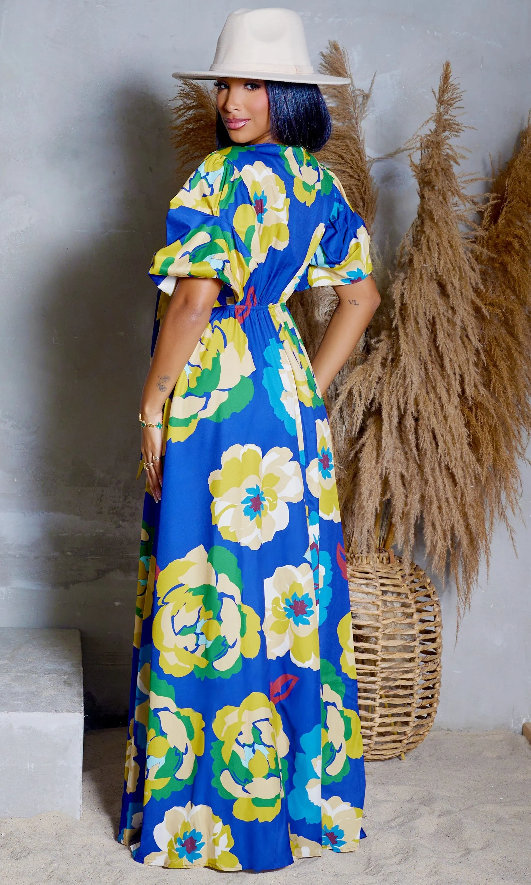 Pockets & Prints Maxi Dress - Royal Blue sold by Cutely Covered product image thumbnail 5