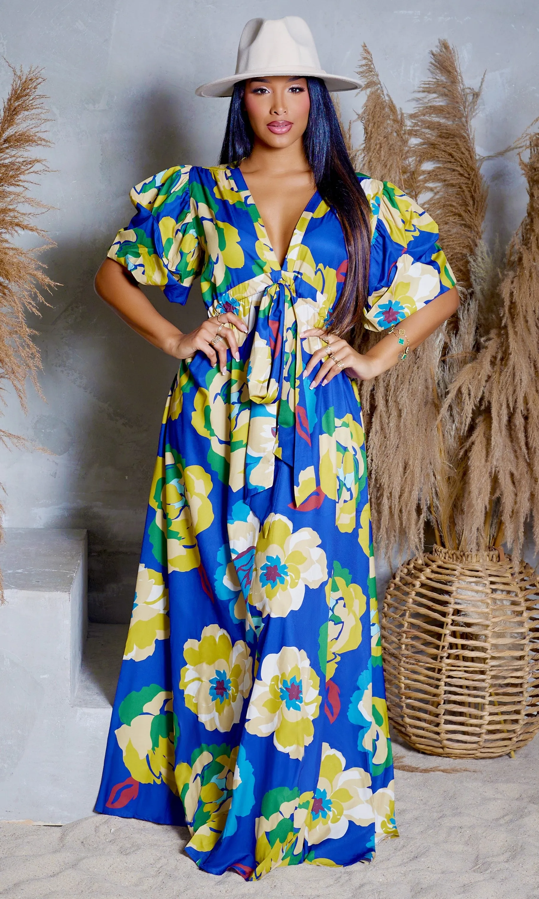 Pockets & Prints Maxi Dress - Royal Blue sold by Cutely Covered product image thumbnail 4