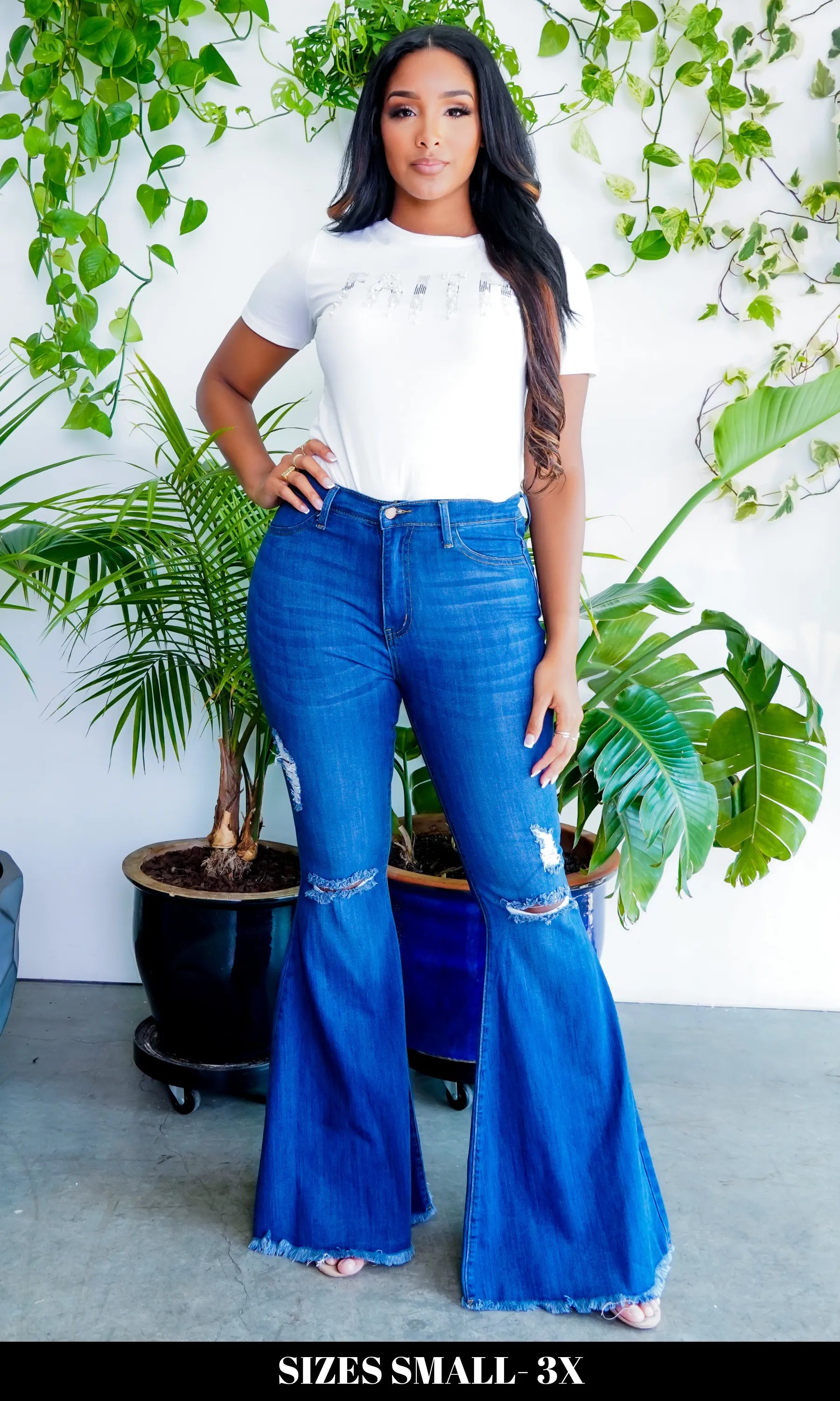 Flare Jeans | High Waisted Denim Jeans sold by Cutely Covered product image thumbnail 2