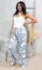 Cotton Breeze | Tie-Waist Pants - Charcoal Print sold by Cutely Covered