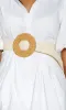 Bohemian Straw Circle Buckle Belt - Cream sold by Cutely Covered