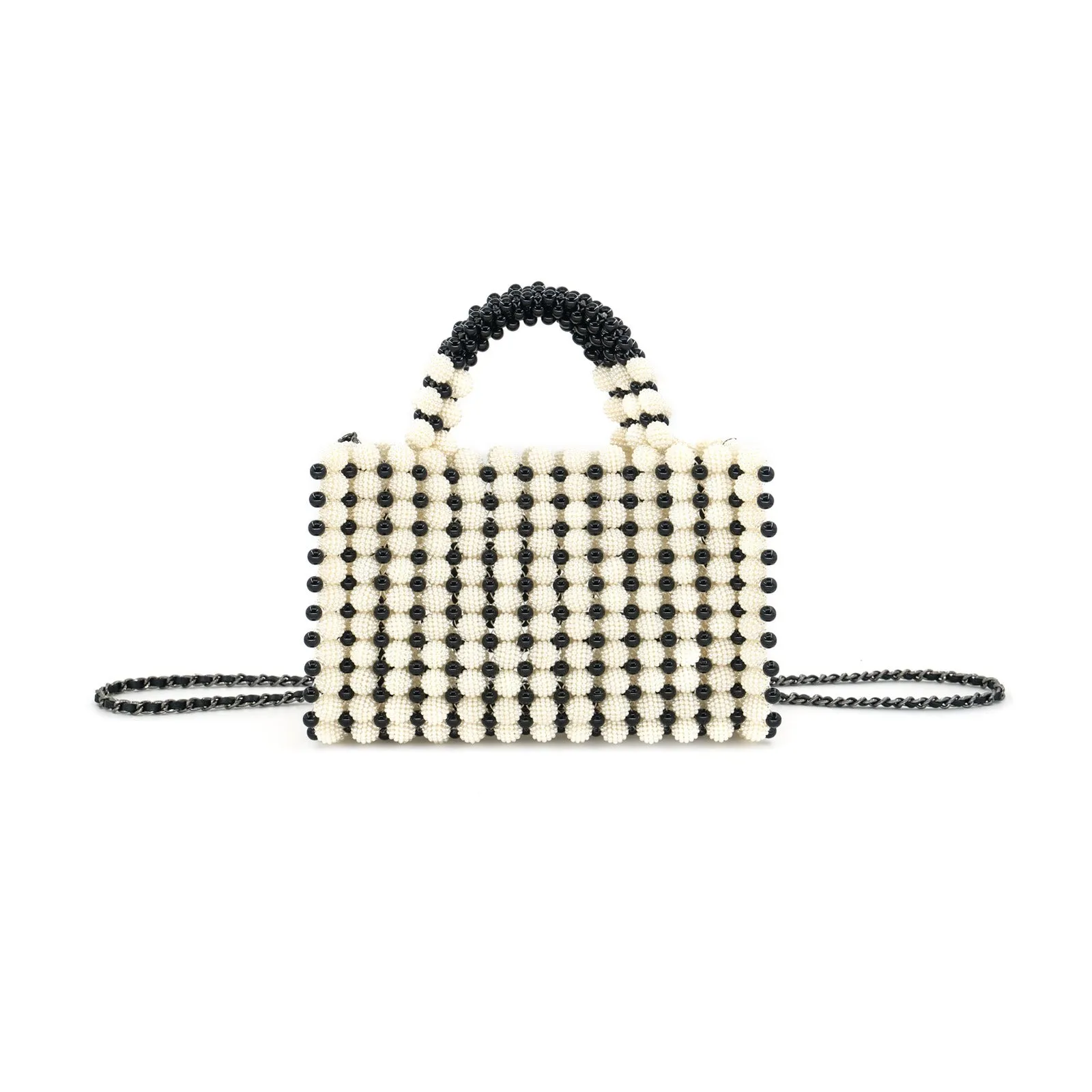 Beaded Black White Handbag sold by Cutely Covered product image thumbnail 2