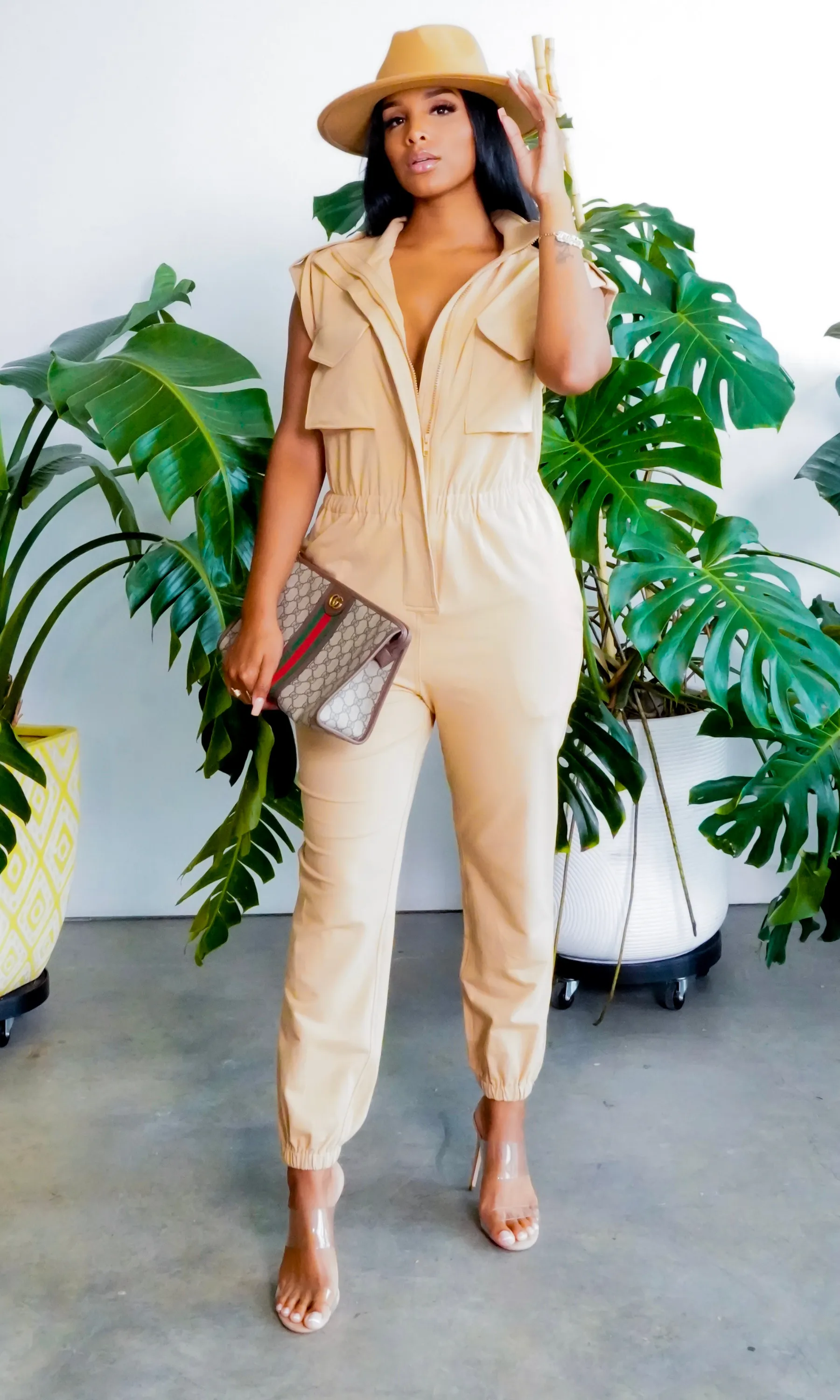 At Ease Jumpsuit - Taupe sold by Cutely Covered product image thumbnail 2