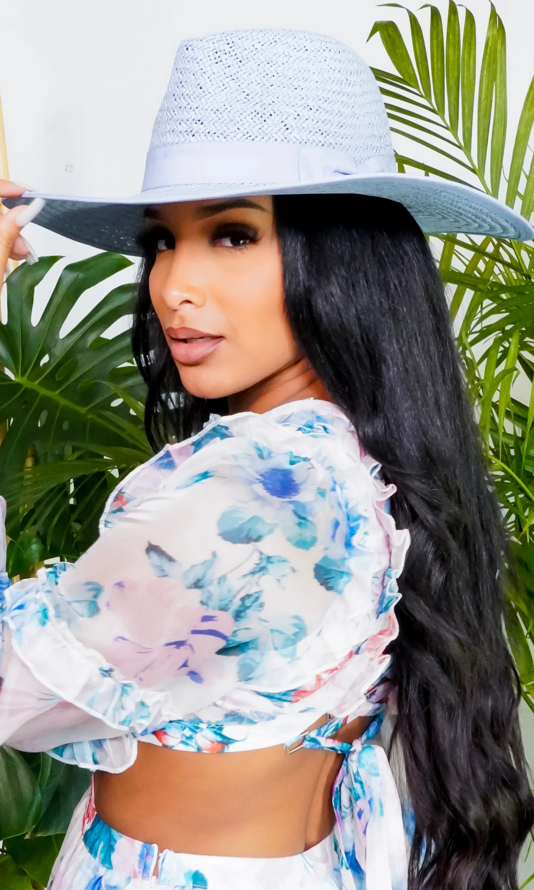 Trendsetter 2 | Straw Fedora - Powder Blue sold by Cutely Covered product image thumbnail 4