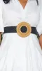 Bohemian Straw Circle Buckle Belt sold by Cutely Covered