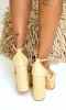Eye-Catching | Rattan Pattern Platform Sandals - Tan FINAL SALE sold by Cutely Covered
