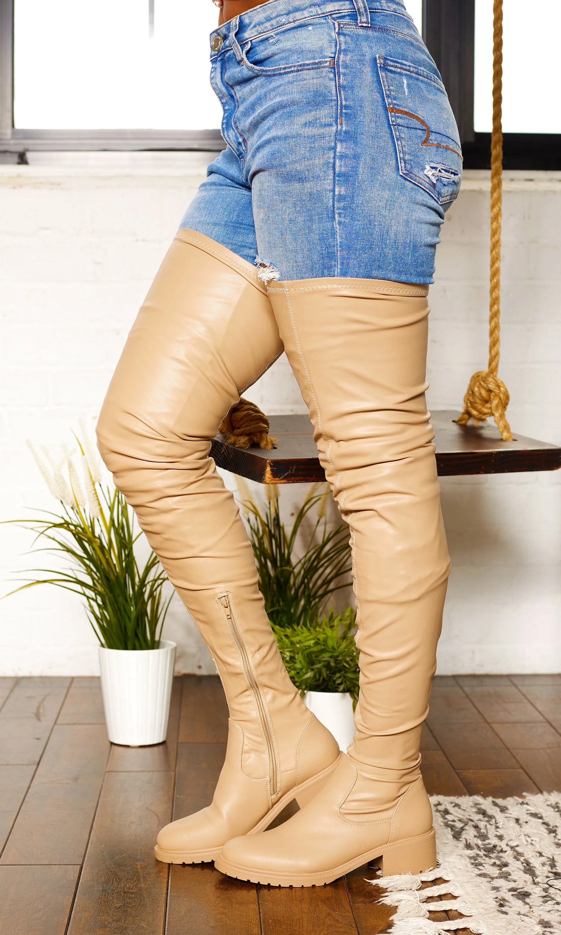 She's Killing It Surgical | Thigh High Flat Stretch Boots
