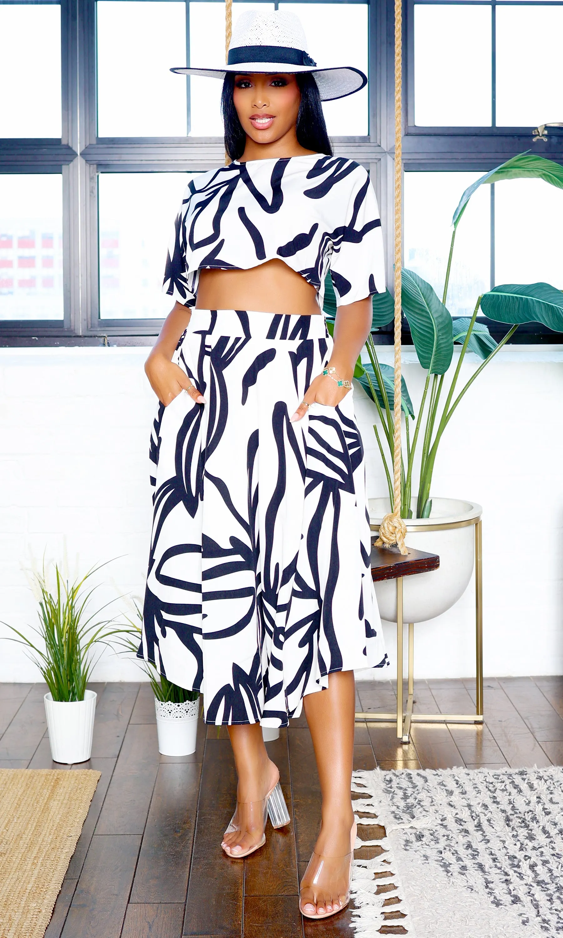 Leaf Me Alone | Skirt Set - Off White sold by Cutely Covered