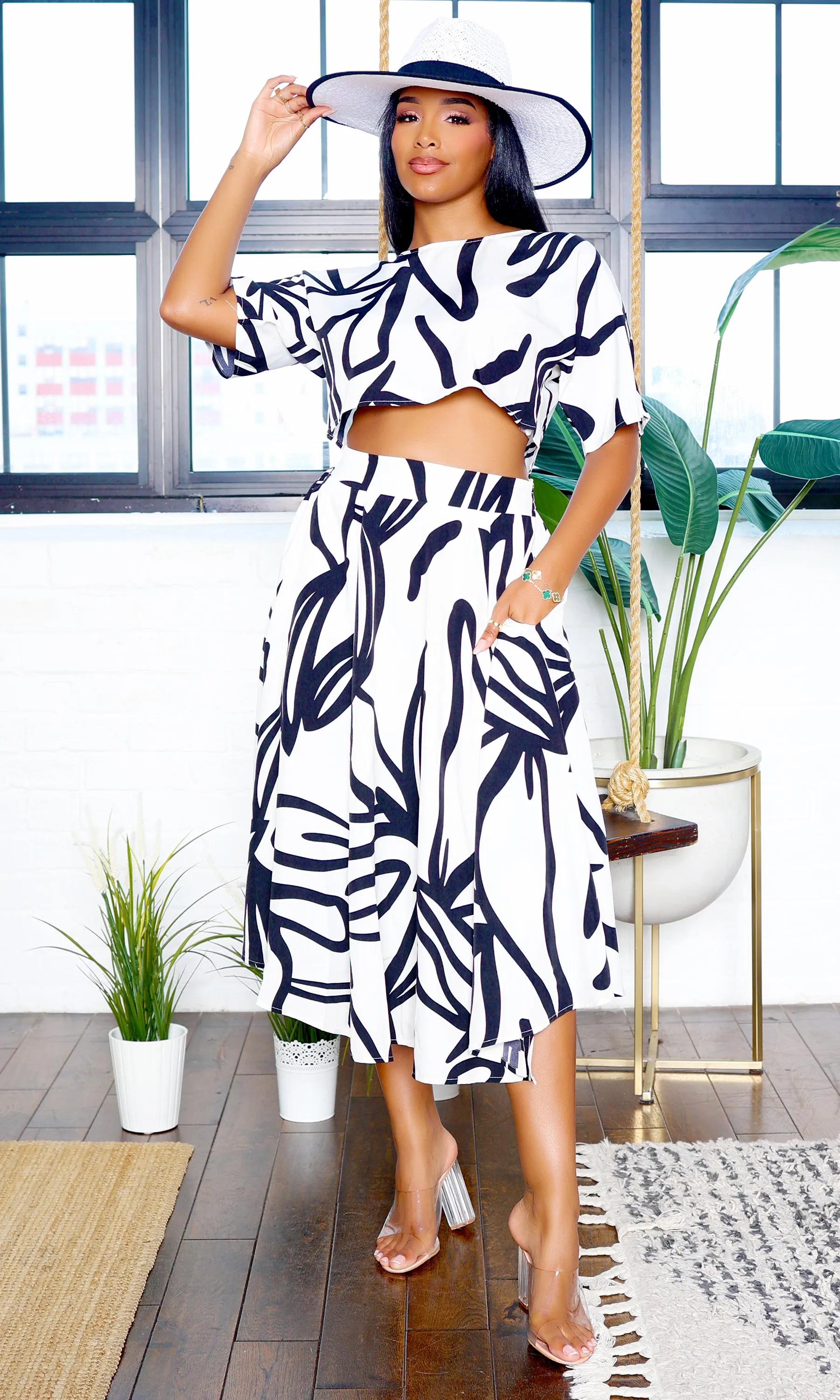 Leaf Me Alone | Skirt Set - Off White sold by Cutely Covered product image thumbnail 2