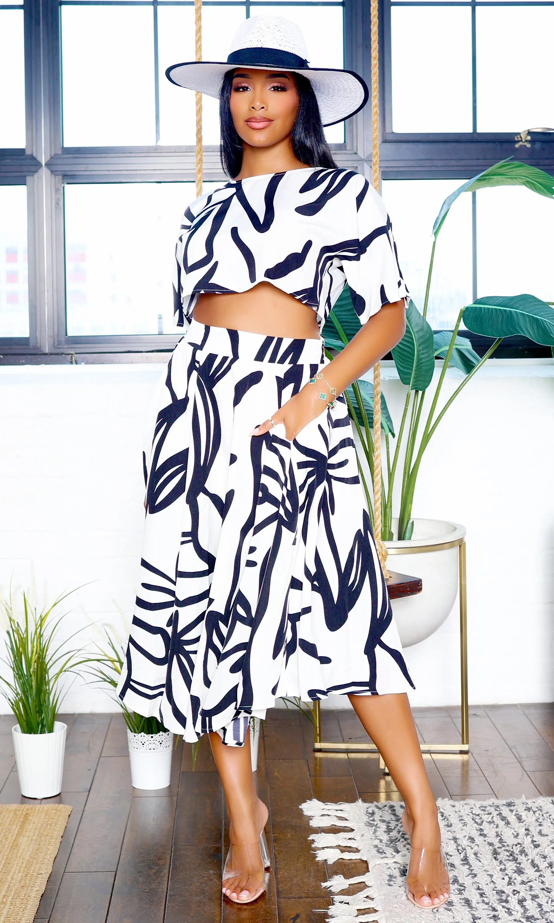 Leaf Me Alone | Skirt Set - Off White sold by Cutely Covered product image thumbnail 4