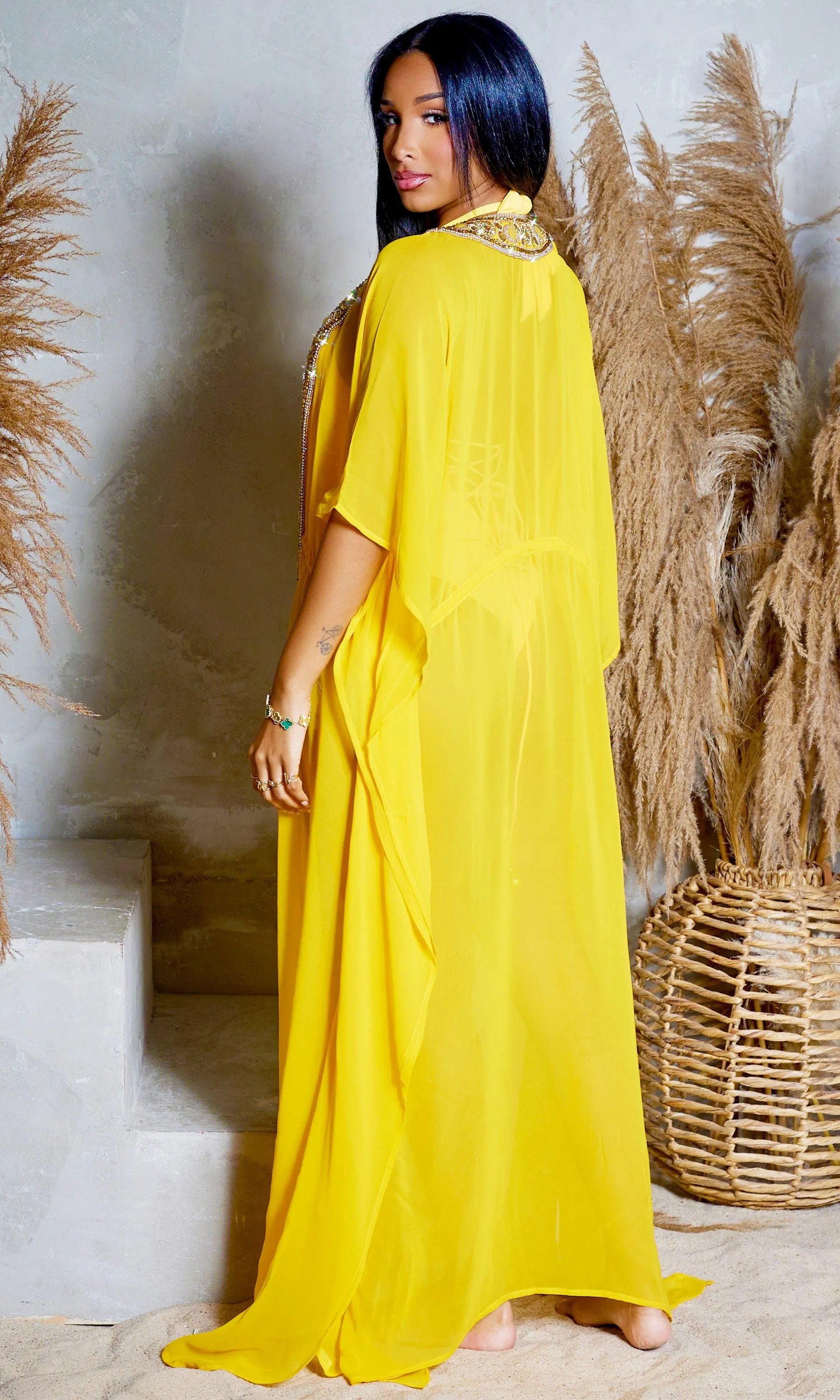 Monokini Hand Beaded Set - Mustard sold by Cutely Covered product image thumbnail 4