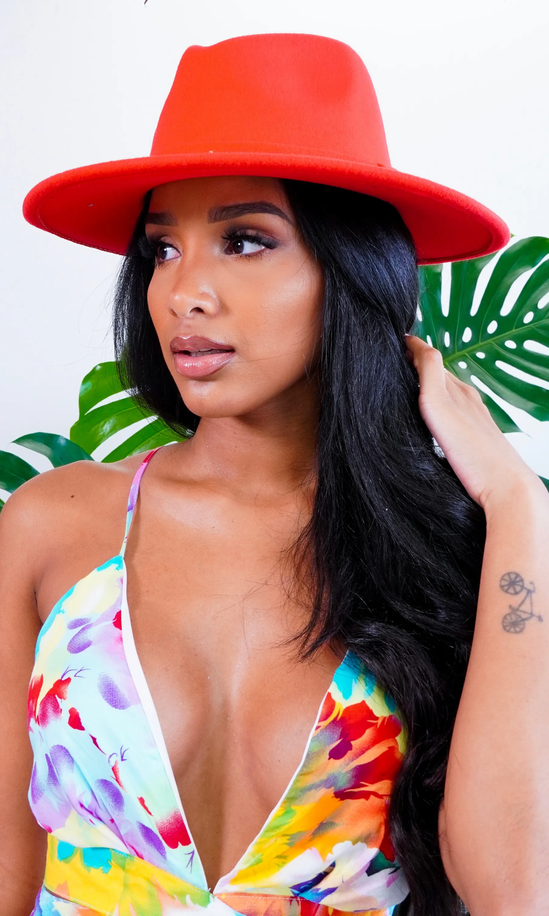 Still Trending | Wide Brim Panama Felt Fedora Hat with Band sold by Cutely Covered product image thumbnail 5