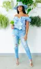 Chambray Blue off the Shoulder Top FINAL SALE sold by Cutely Covered