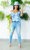 Chambray Blue off the Shoulder Top FINAL SALE sold by Cutely Covered